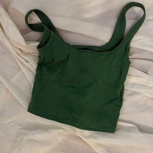 XS Pink Victoria's Secret green tank crop top built-in bra workout loungewear